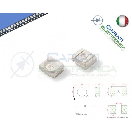 10 pz Led smd 3528 BLU PLCC PLCC2 Alta Luminosità