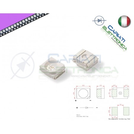 10 pz Led smd 3528 UV PLCC PLCC2 Alta Luminosità