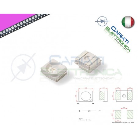 10 pz Led smd 3528 ROSA PLCC PLCC2 Alta Luminosità