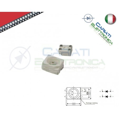 10 pz Led smd 3528 ROSSO PLCC4 alta Luminosità