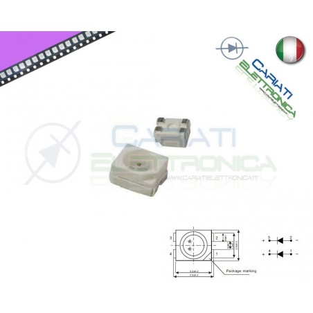 10 pz Led smd 3528 UV PLCC4 alta Luminosità