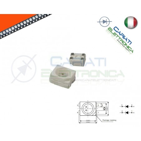 10 pz Led smd 3528 ARANCIONE PLCC4 alta Luminosità