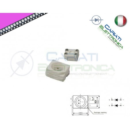 10 pz Led smd 3528 ROSA PLCC4 alta Luminosità
