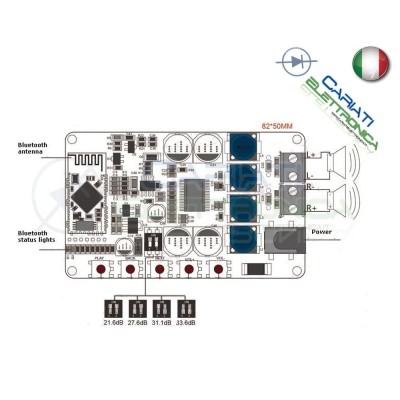 Amplificatore audio digitale Wireless Bluetooth 4.0 Tda7492 2x50WGenerico