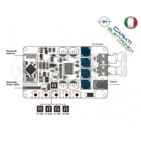 Amplificatore audio digitale Wireless Bluetooth 4.0 Tda7492 2x50WGenerico