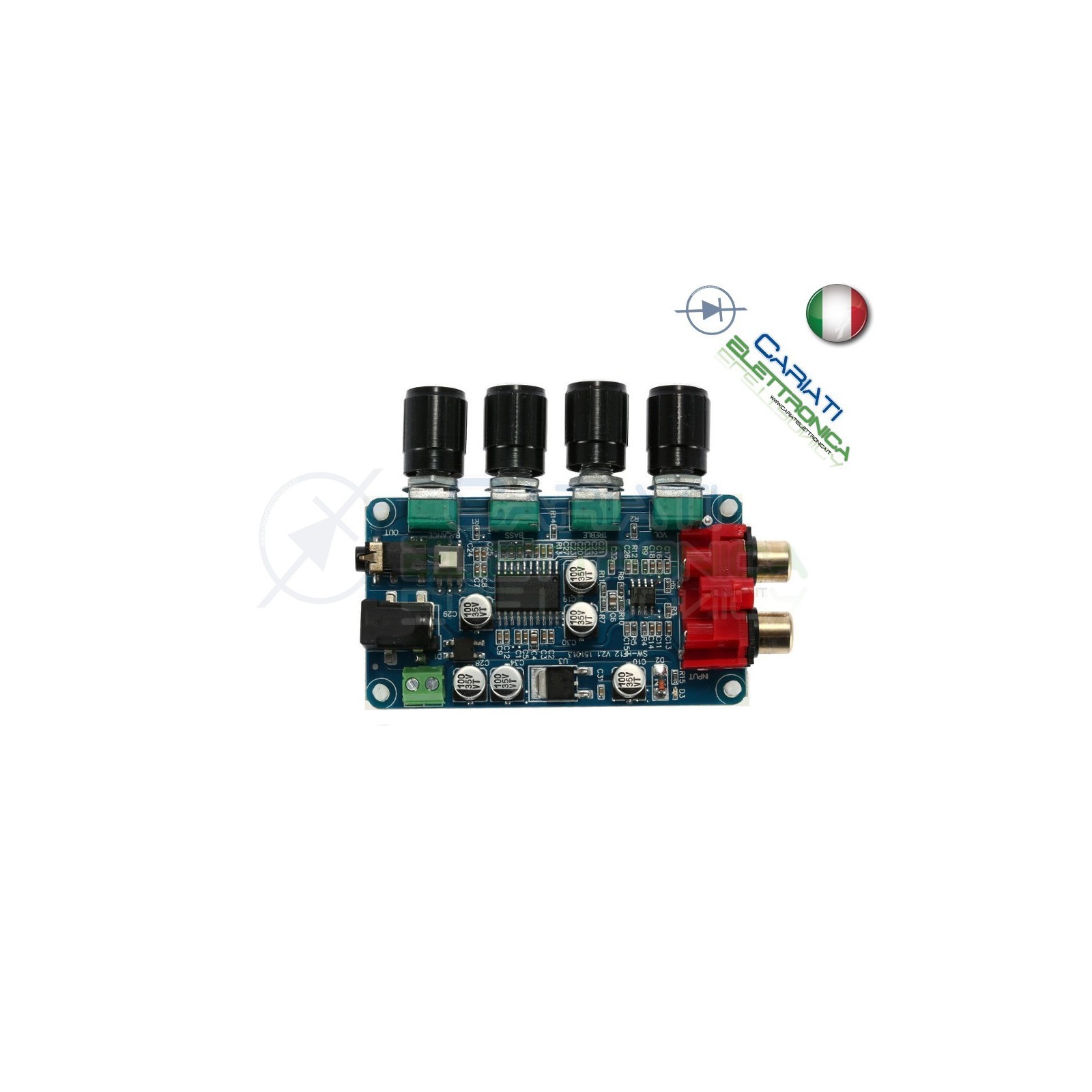 PREAMPLIFICATORE AUDIO STEREO CON LM1036 + NE5532 12V DC RCA TONO VOLUME BALANCE