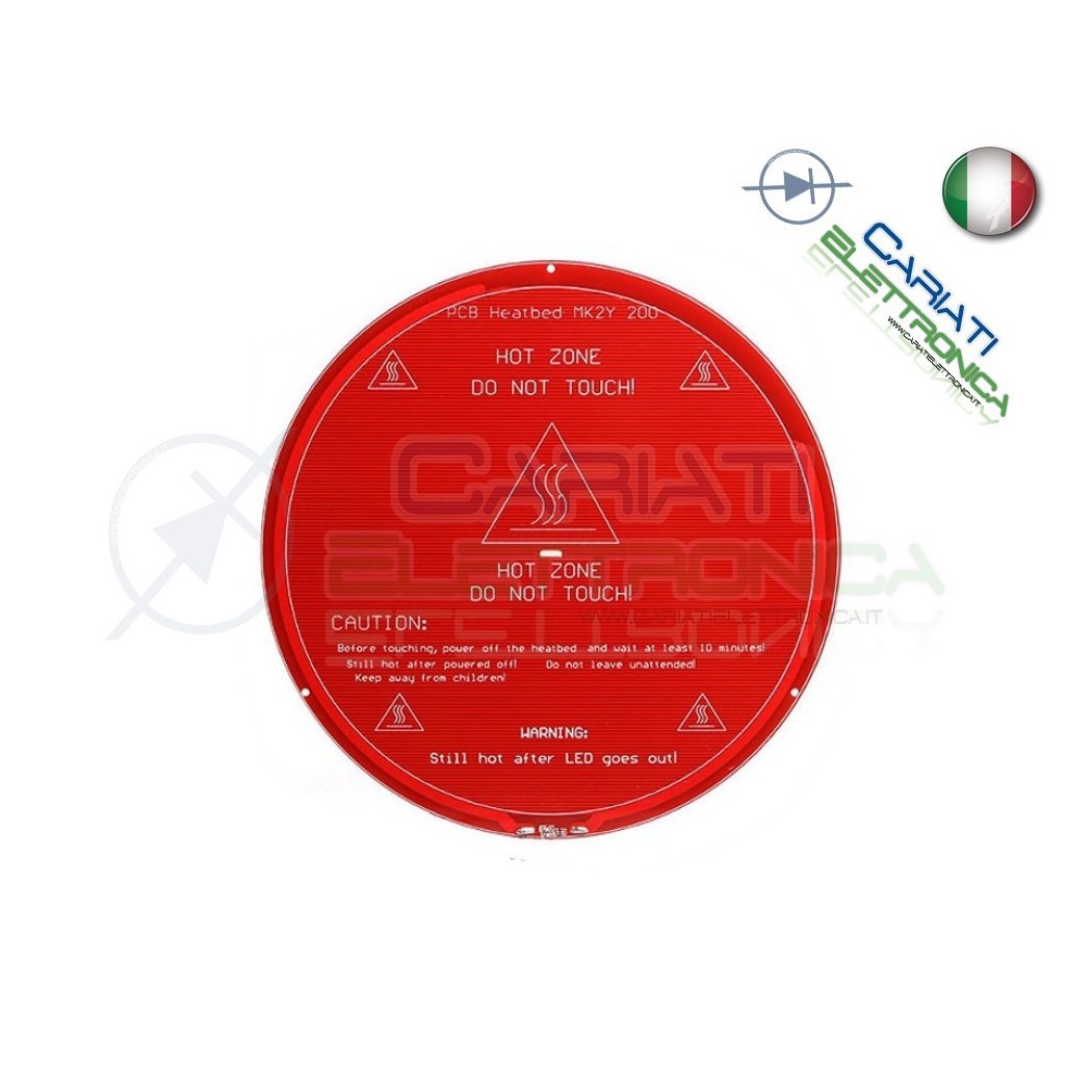 Piatto Piastra calda MK2Y Heatbed Round RAMPS stampante 3D hot plateGenerico