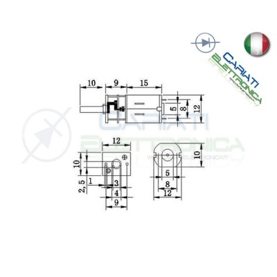 Motoriduttore Micromotore 12V 300RPM motore con riduttore Generico