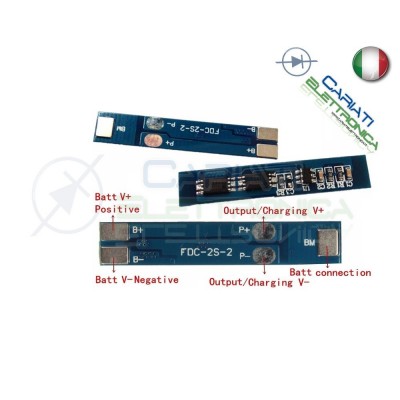 Bms 2 battery18650 Litio Li-ion PCB battery 7.4V 3AGenerico