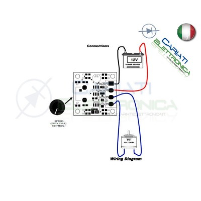 PWM Driver Motore Dimmer REGOLATORE di velocità giri DC 1.8V 3V 5V 6V 12V 2A Generico