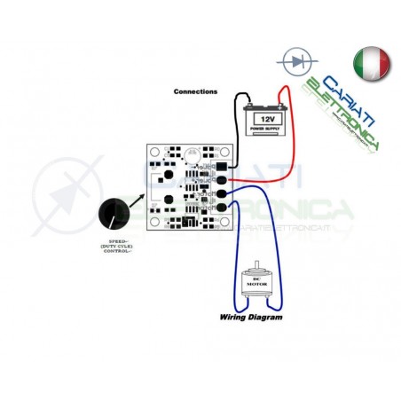 PWM Driver Motore Dimmer REGOLATORE di velocità giri DC 1.8V 3V 5V 6V 12V 2A Generico