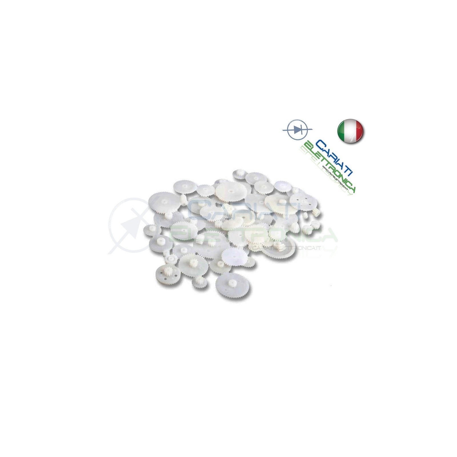 Kit 58 Ruote dentate ingranaggi in Plastica per modellismo robot stampanti Generico