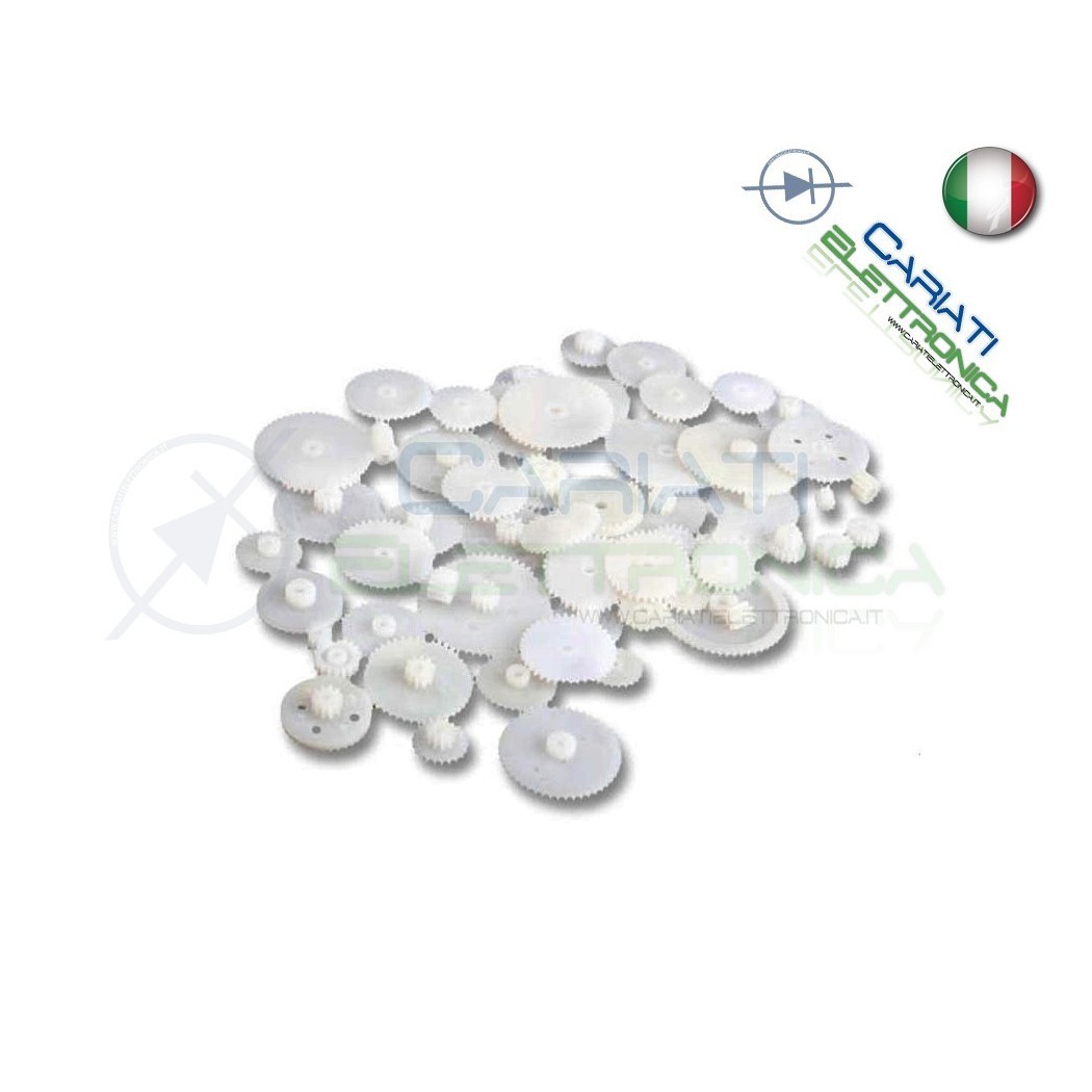 Kit 58 Ruote dentate ingranaggi in Plastica per modellismo robot stampanti Generico
