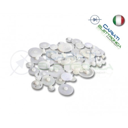 Kit 58 Ruote dentate ingranaggi in Plastica per modellismo robot stampanti Generico