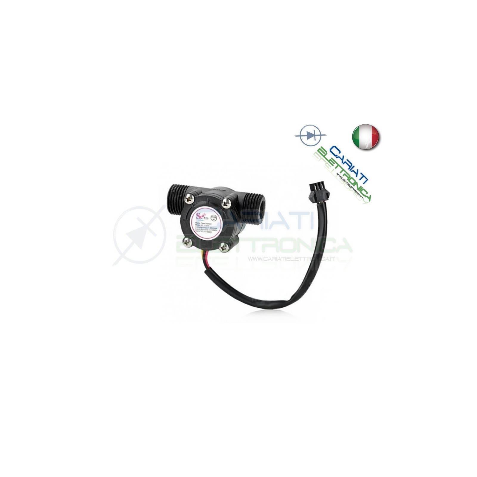 YF-S201 Sensore di flusso per acqua liquidi a effetto Hall arduino pic