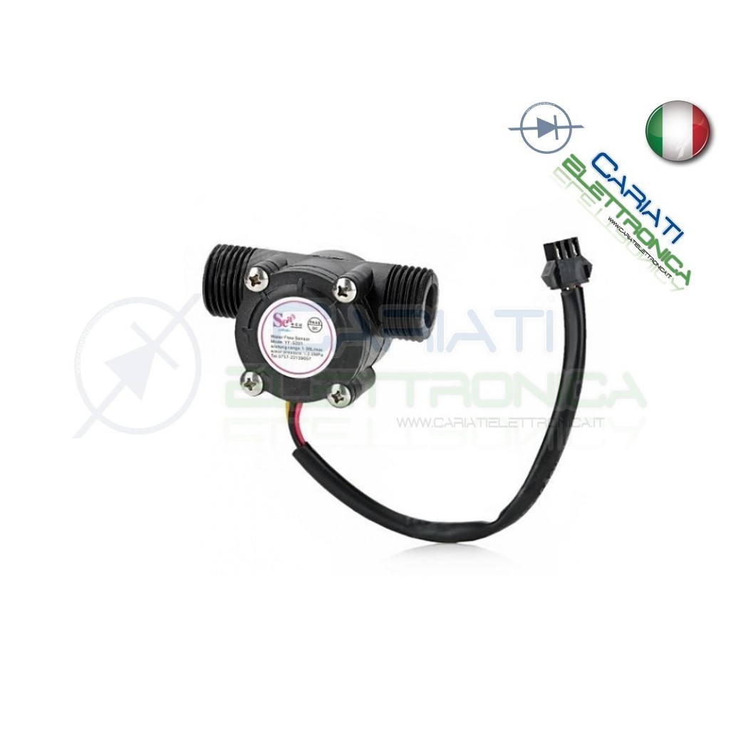 YF-S201 Sensore di flusso per acqua liquidi a effetto Hall arduino pic