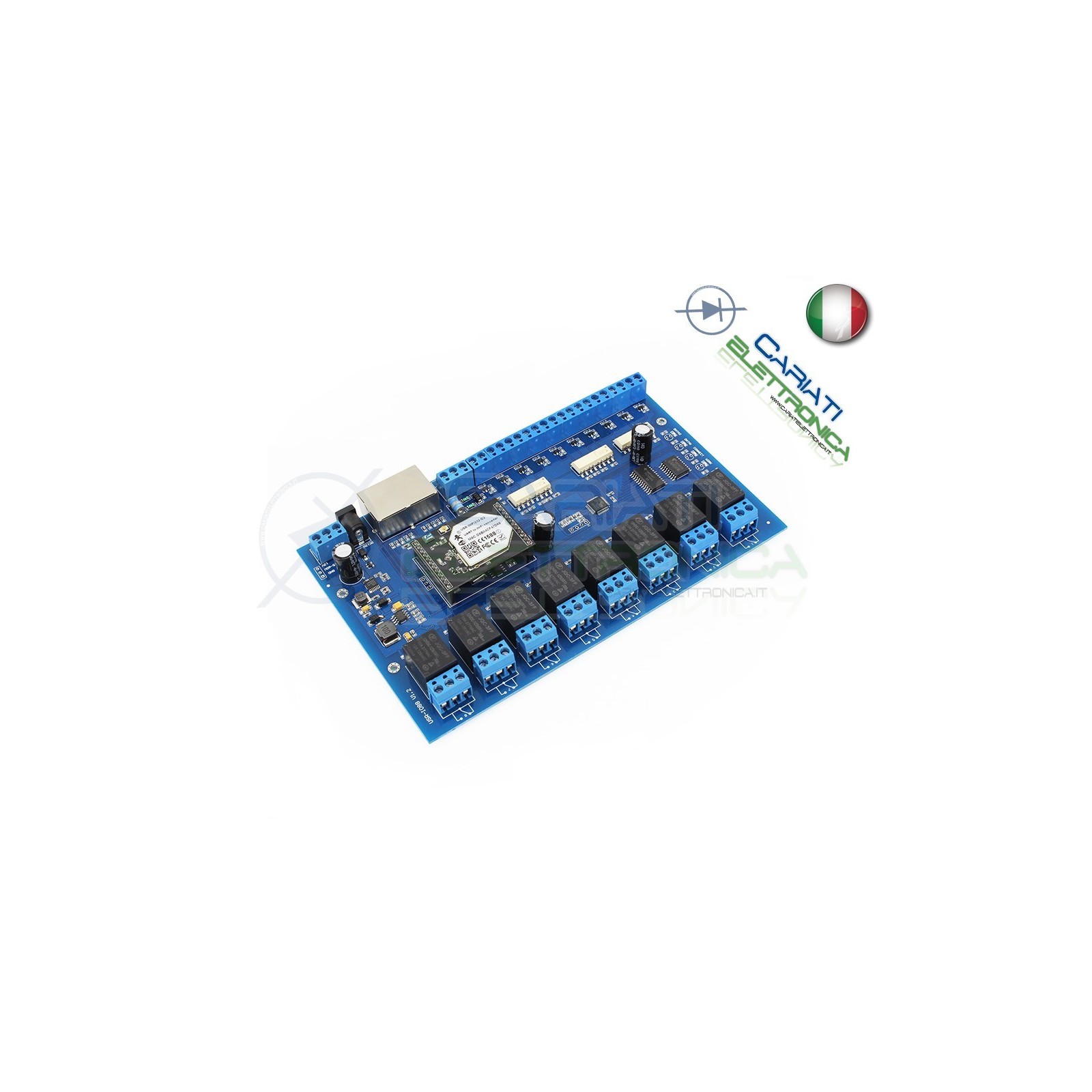 CENTRALINA DI CONTROLLO LAN WIFI INTERNET ON OFF 8 CANALI RELè MULTIUSO 12V
