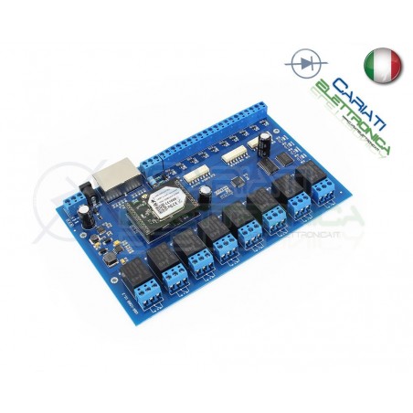 CENTRALINA DI CONTROLLO LAN WIFI INTERNET ON OFF 8 CANALI RELè MULTIUSO 12V