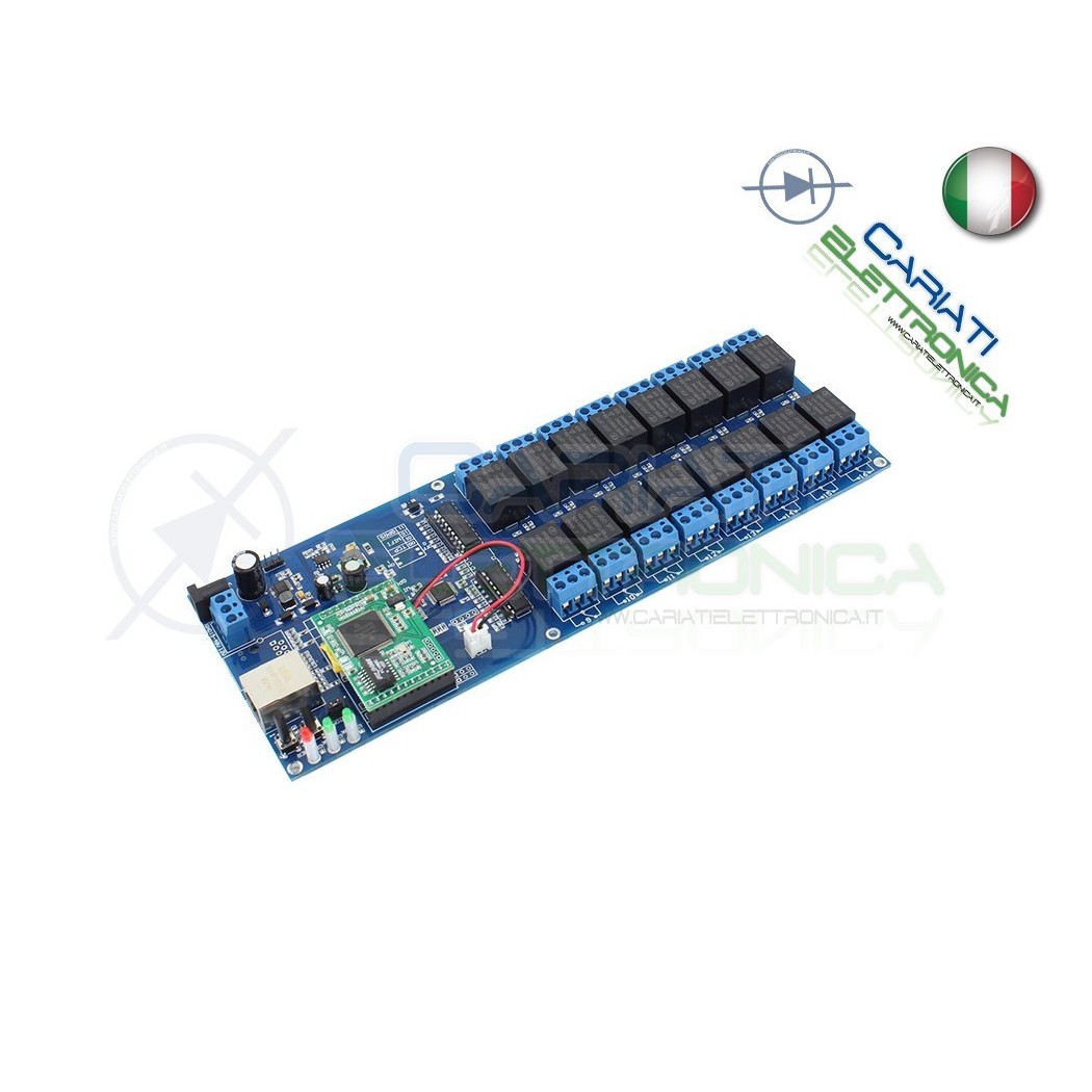 CENTRALINA DI CONTROLLO LAN ON OFF 16 CANALI RELè MULTIUSO 12V