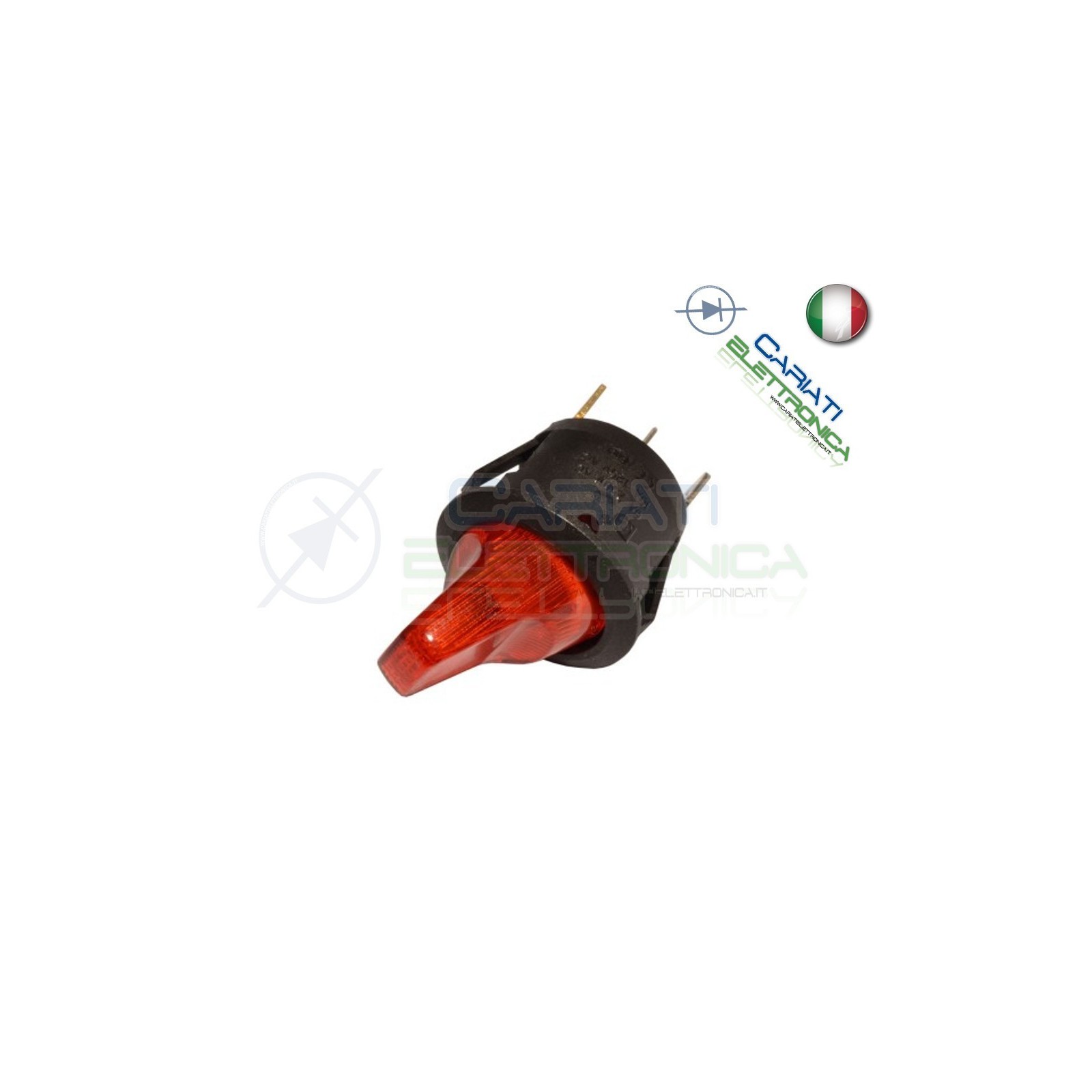 Interruttore Leva con Luce Rossa Rosso ON OFF 6A 250V
