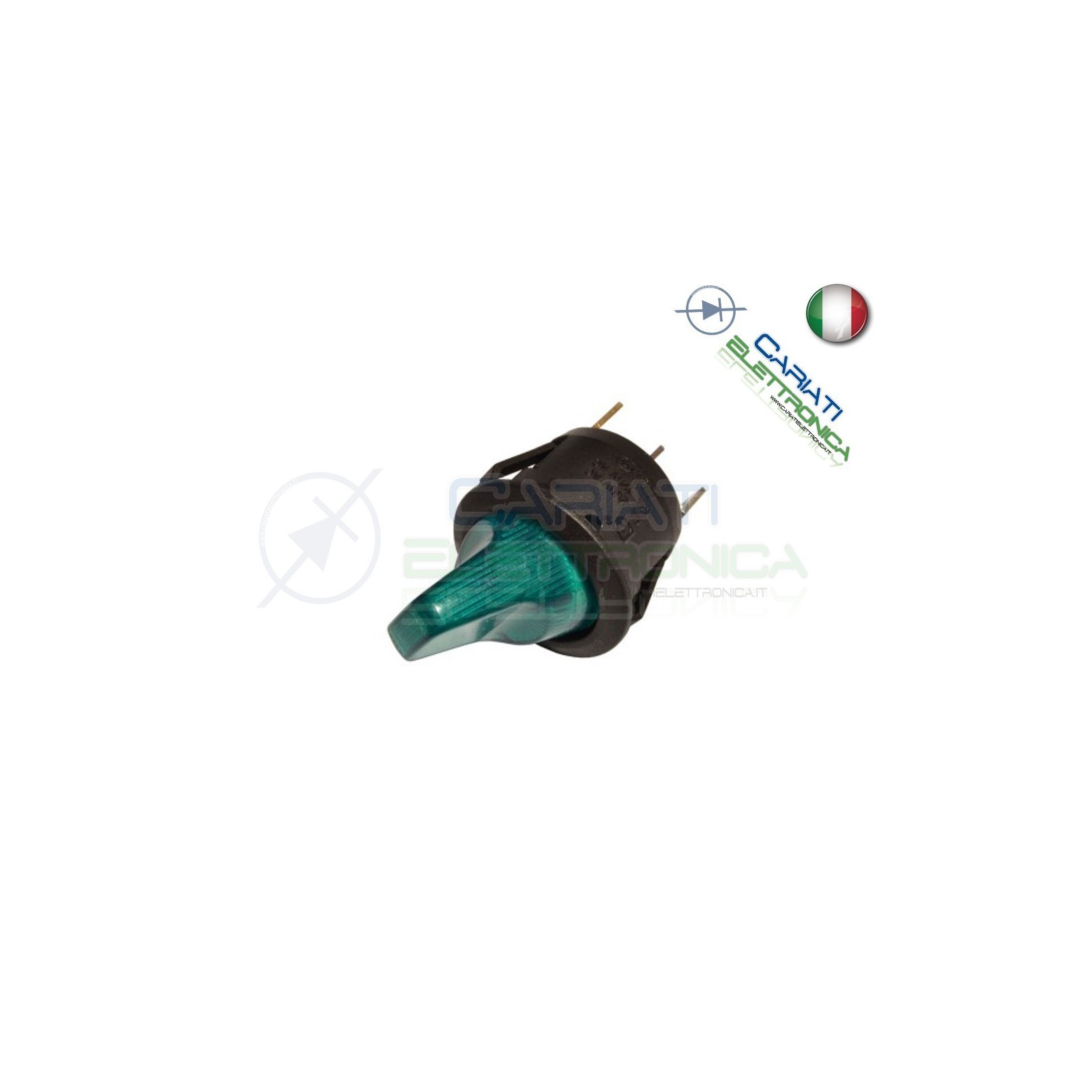Interruttore Leva con Luce Verde ON OFF 6A 250V