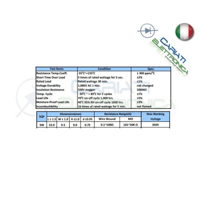 3x Ceramic resistor 6,8Kohm 5W wire 6,8KCinetech