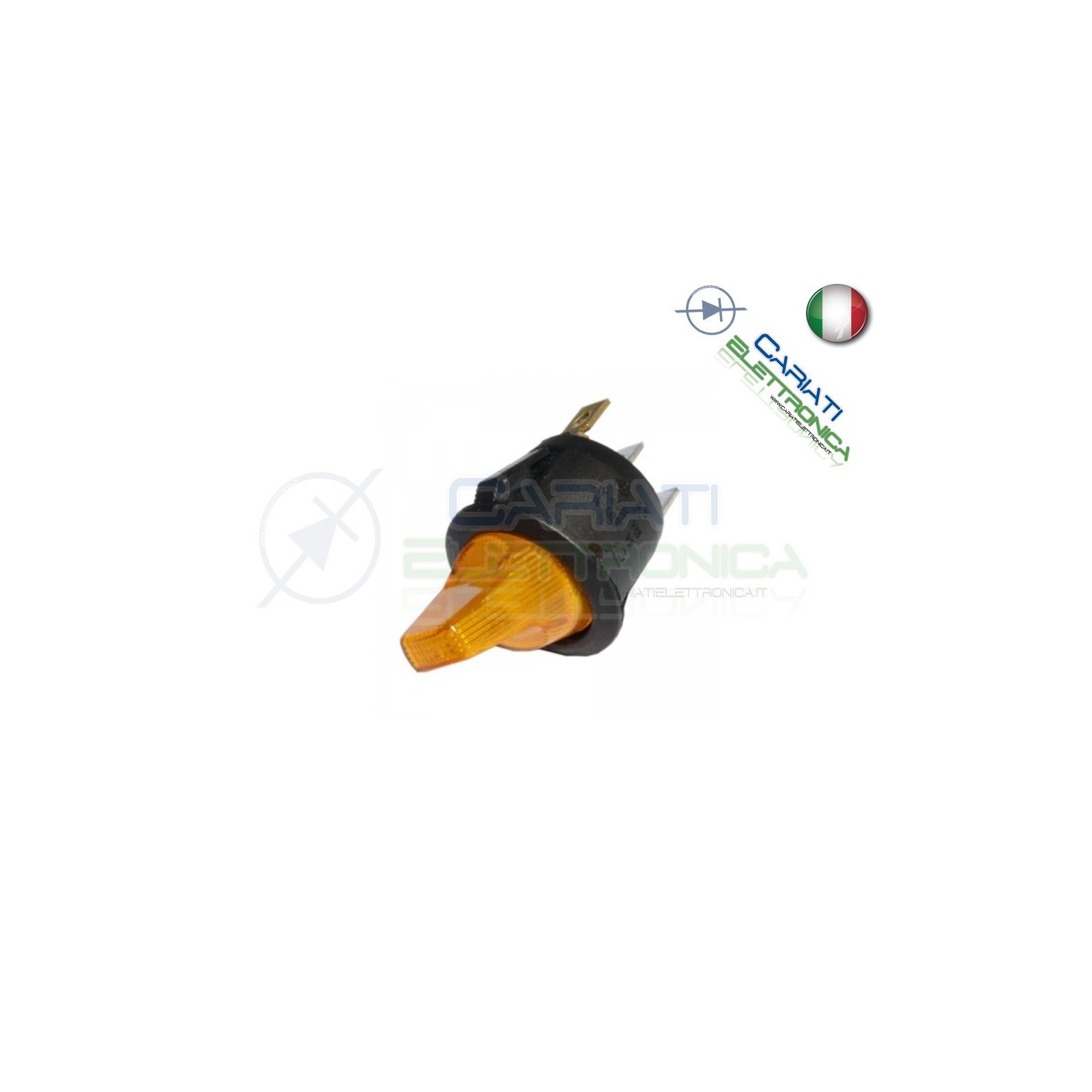 Interruttore Leva con Luce Gialla Giallo ON OFF 6A 250V