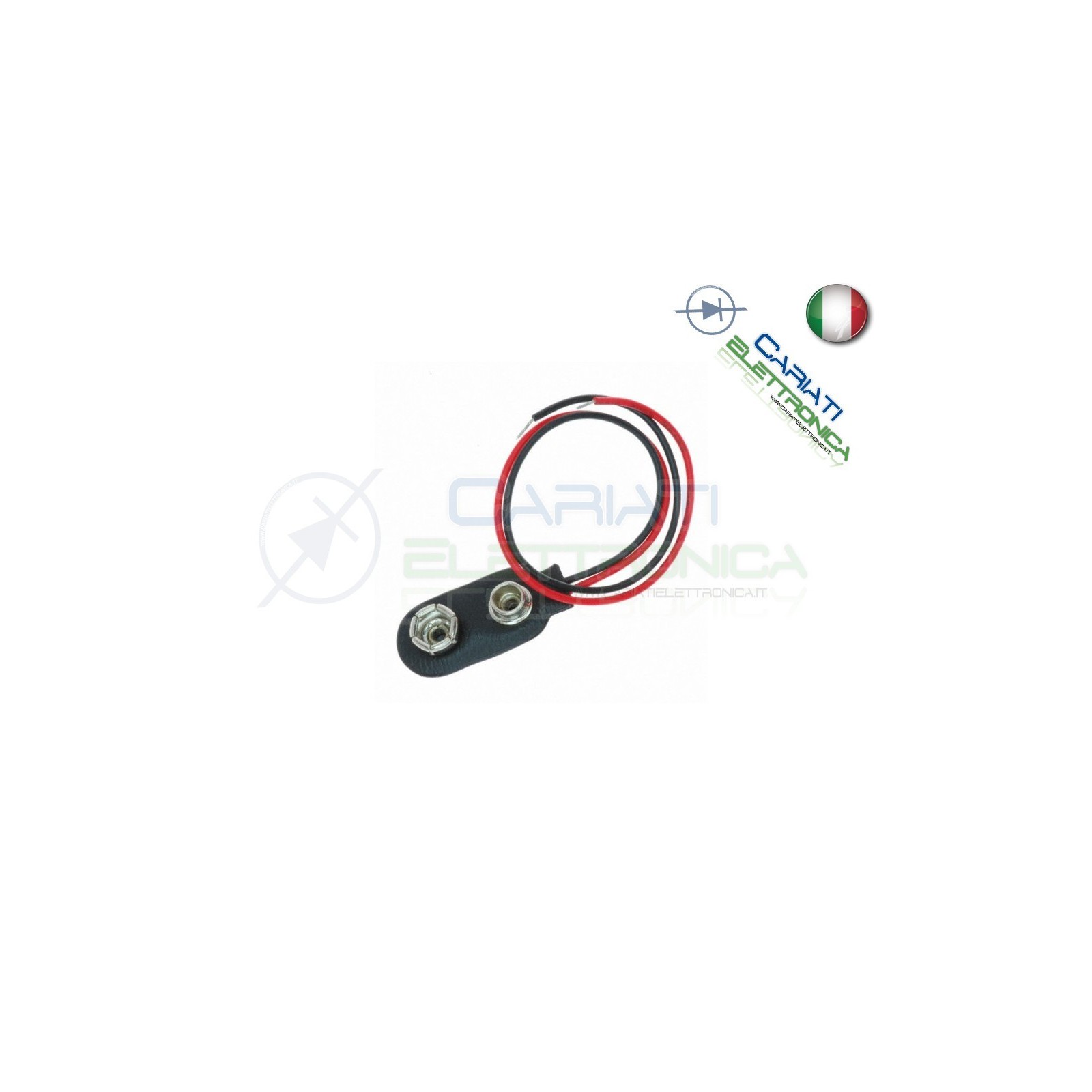 3 pezzi Cavo batteria 9V Snap attacco per pila batteria portabatteria 9 VGenerico