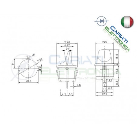 Interruttore a Bilanciere con Leva unipolare da pannello Blu ON OFF 6A 250V SPST
