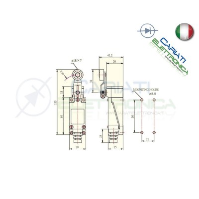 MICRO INTERRUTTORE FINE CORSA ME-8104 Limit Switch AC 250V 5AGenerico