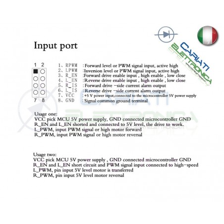 Driver Pwm BTS7960B 43A Regolatore di velocità giri per motori DC arduino Generico