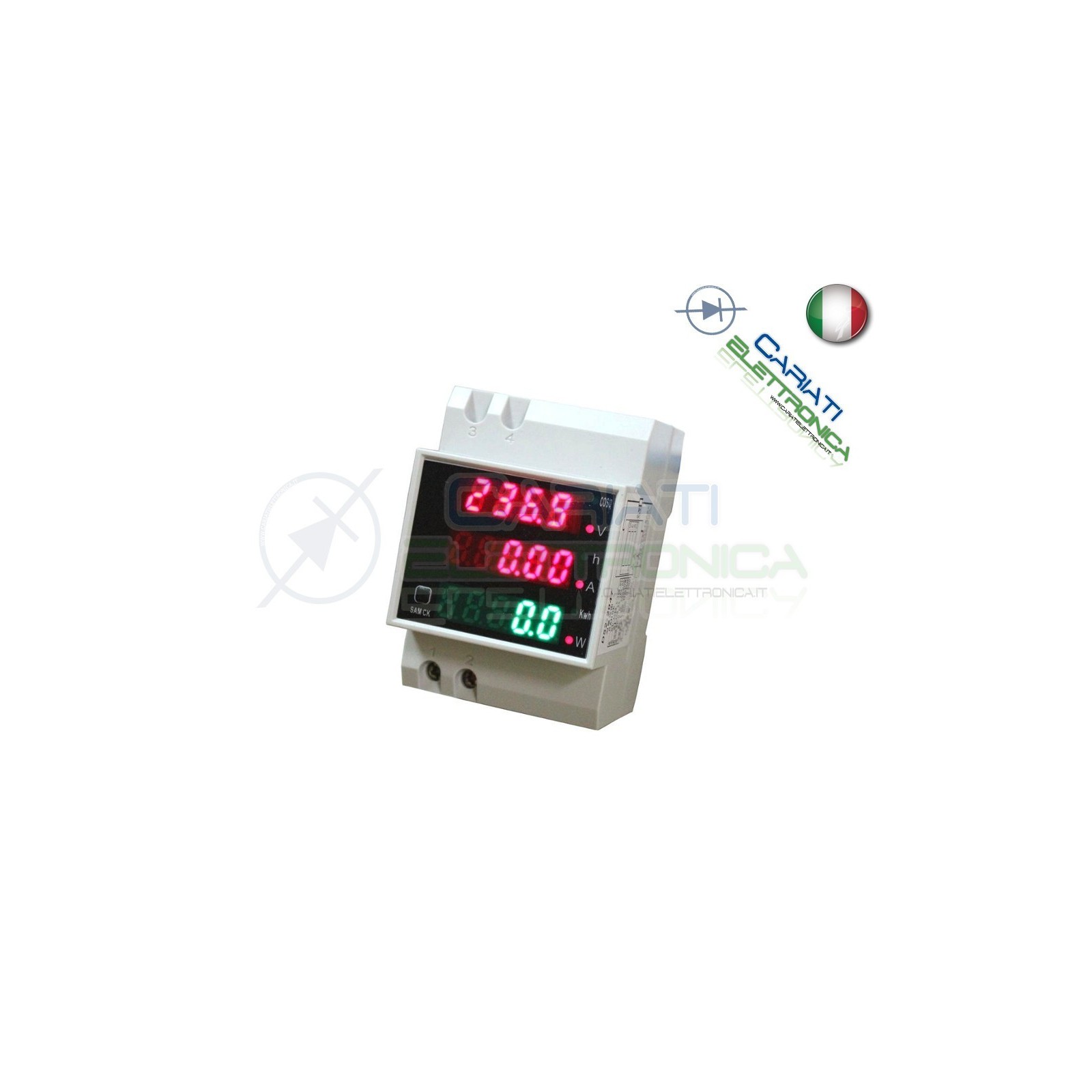 DISPLAY DIN 220V CONTATORE ENERGIA VOLTMETRO AMPEROMETRO WATTMETRO COSFIMETRO