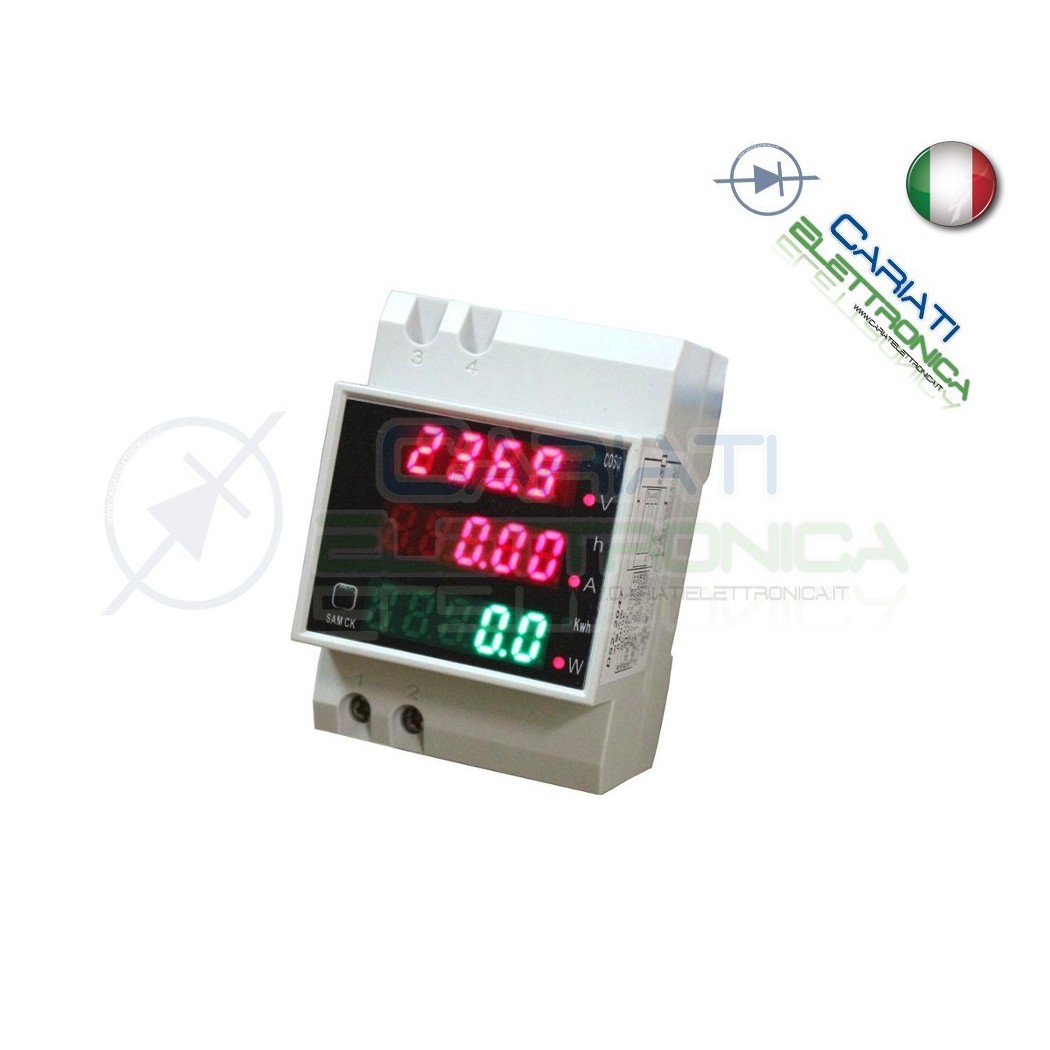 DISPLAY DIN 220V CONTATORE ENERGIA VOLTMETRO AMPEROMETRO WATTMETRO COSFIMETRO