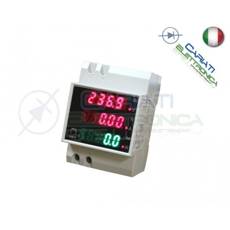 DISPLAY DIN 220V CONTATORE ENERGIA VOLTMETRO AMPEROMETRO WATTMETRO COSFIMETRO
