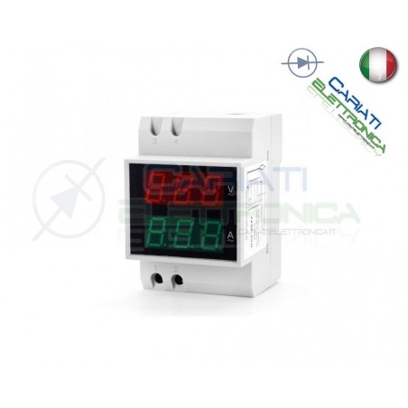 DISPLAY DIN VOLTMETRO AMPEROMETRO DIGITALE AC 80-300V 220V 0.1-99.9A