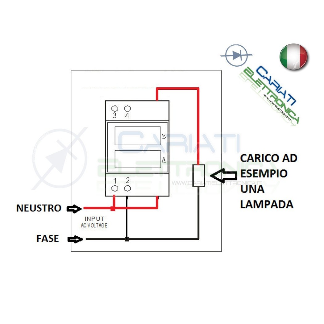 Voltmetro AC 0-300V / 0-75V, Modello 830669. Nuovo Vecchio Stock (NOS), 3 1/2 Cifre. Per Quadri Elettrici. - Foto 2