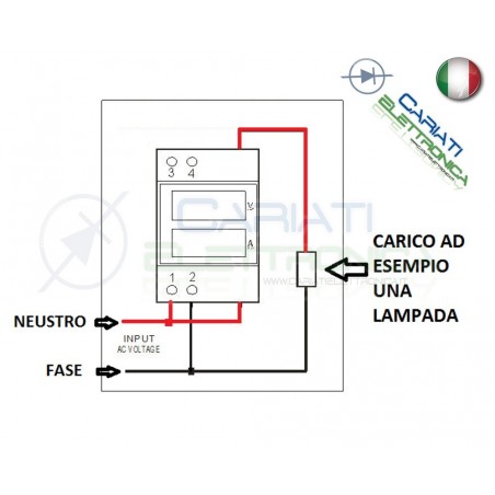 DISPLAY DIN VOLTMETRO AMPEROMETRO DIGITALE AC 80-300V 220V 0.1-99.9A