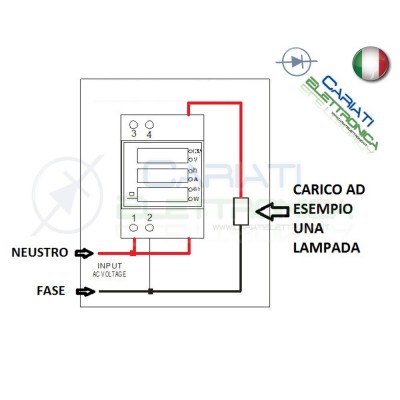 DISPLAY DIN 220V CONTATORE ENERGIA VOLTMETRO AMPEROMETRO WATTMETRO COSFIMETRO