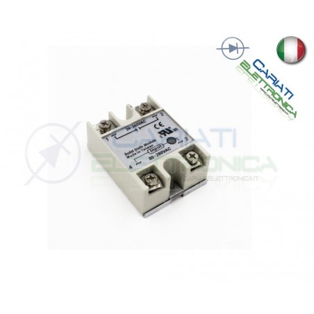 Relè Statico 50A 80-280Vac 90-480Vac SSR-50 AAH Stato Solido Relay