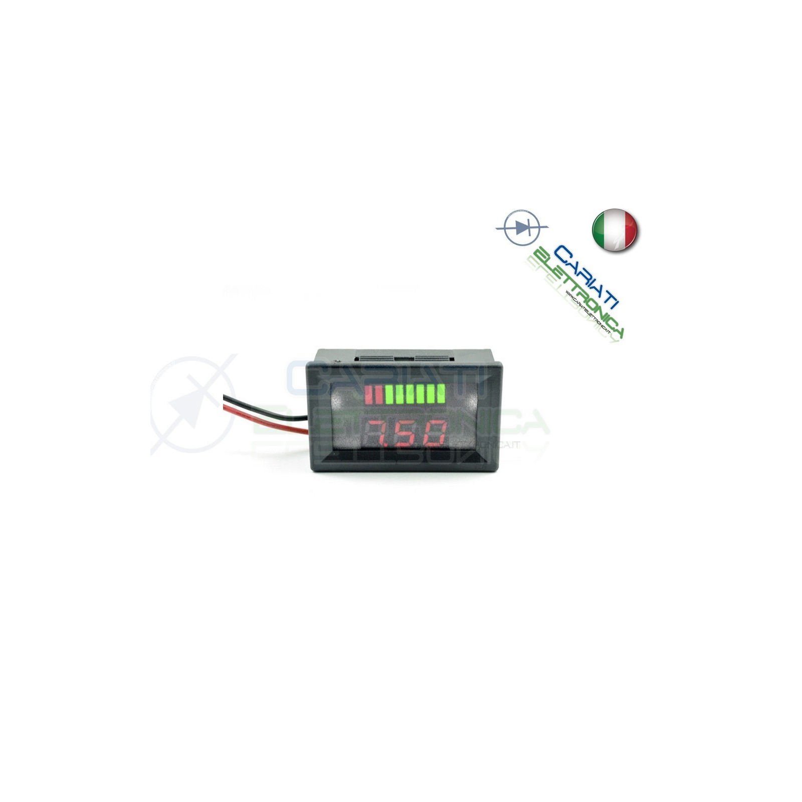 INDICATORE DI CARICA VOLTMETRO Display led per batterie al piombo 24V