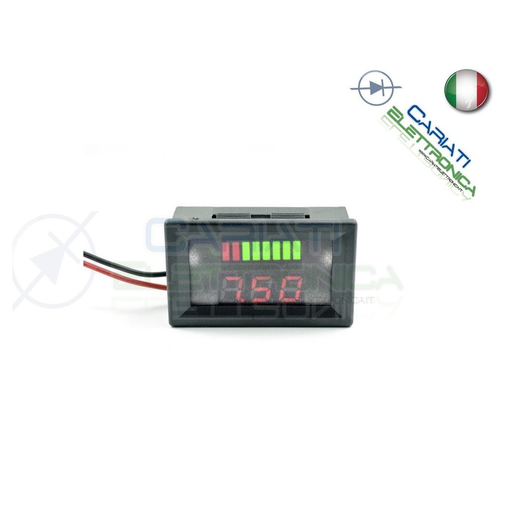 INDICATORE DI CARICA VOLTMETRO Display led per batterie al piombo 24V