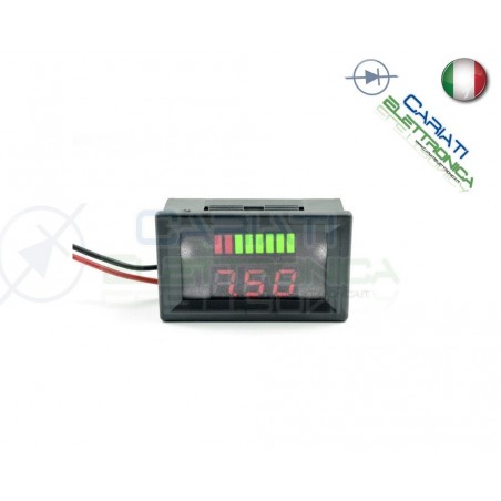 INDICATORE DI CARICA VOLTMETRO Display led per batterie al piombo 24V