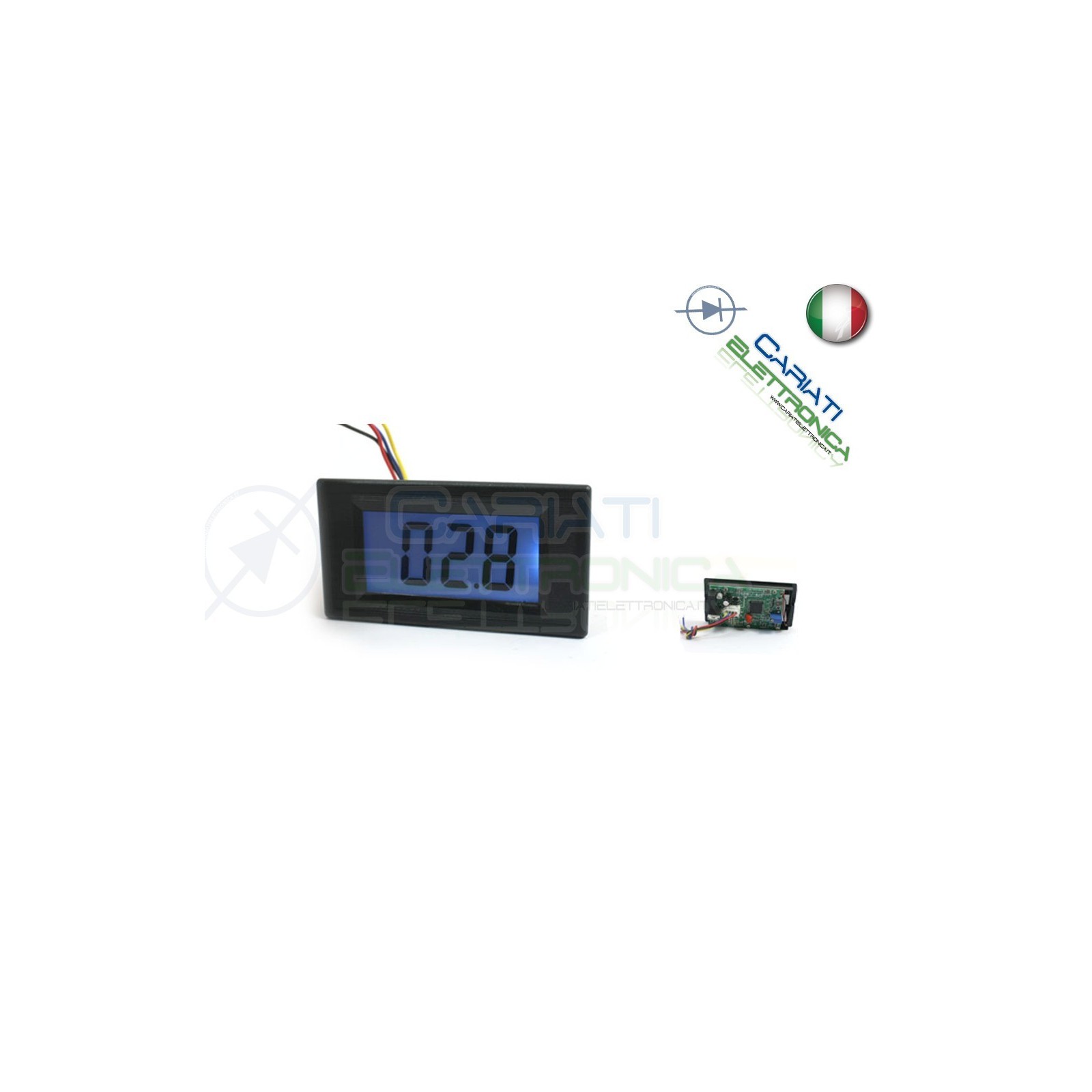 Display Ohmmetro ohm meter retroilluminato a led da pannello 3 cifre 2k/2M ohm