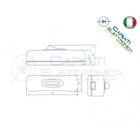 INTERRUTTORE passafilo volante NERO PER LAMPADE ABAT-JOUR STRISCIA LED