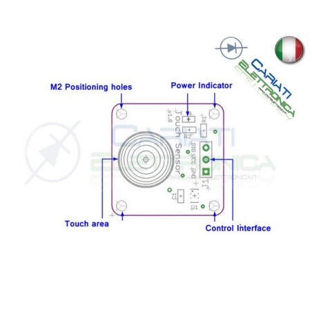 PULSANTE SENSORE TOUCH CAPACITIVO TTP223B DIGITALETOUCH SWITCH