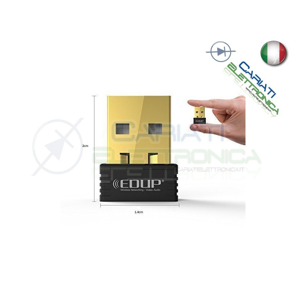 EDUP EP-N8531 ANTENNA NANO MINI USB WIRELESS WIFI CHIAVETTA 150Mbps PER DECODER