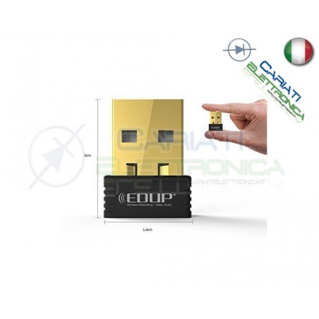 EDUP EP-N8531 ANTENNA NANO MINI USB WIRELESS WIFI CHIAVETTA 150Mbps PER DECODER