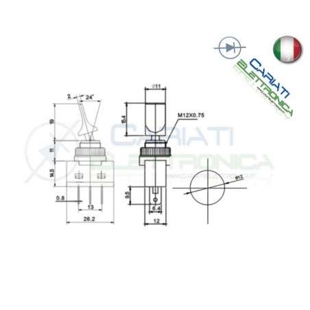 Interruttore a Leva Bilanciere Con Luce Blu Tuning 12V 20A SPST