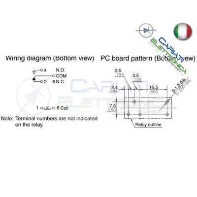 Relè singolo 1 scambio Panasonic JW1FSN-DC12 12V DC 10A 250VPanasonic