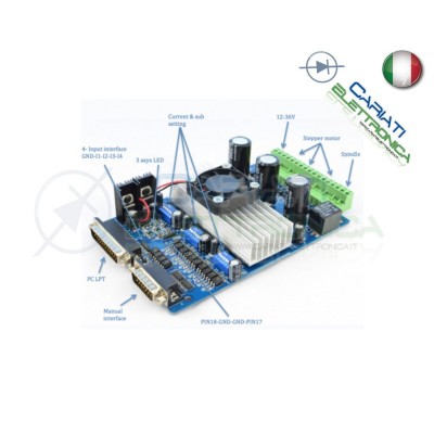 Driver 3 assi TB6560 per motori passo passo stepper cnc Mach3